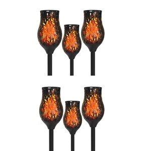 6 packs solar tulip flame torches lights